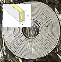 Neon-Flex 0612, 24VDC, 10 Watts/meter, 60LM/W, Dimmable, Cuts 50mm, Side Bend
