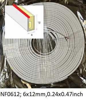 Neon-Flex 0612-24VDC,12watts/meter, Duo color, 10mt/33ft, Side Bend, Red+White
