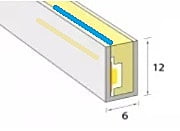 Neon-Flex 0612-10M24VDC-BLU+COOL WHITE, 33ft, Side Bend