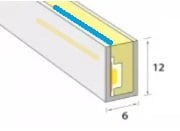 Neon-Flex 0612-10M24VDC-BLU+COOL WHITE, 33ft, Side Bend