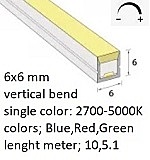 Neon-Flex 0606, 24VDC, 6 Watts/meter, 58LM/W, Dimmable, Cuts 25mm, Top Bend Neon-Flex 0606, 24VDC, 6 Watts/meter, 58LM/W, Dimmable, Cuts 25mm, Top Bend