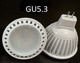 LED BULBS, GU5.3, 100-240V AC/DC, X-DRIVER DIMMABLE, 50X57MM,ALUMINUM WHITE BODY, FROSTED GLASS