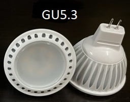 LED BULBS, GU5.3, 100-240V AC/DC, X-DRIVER DIMMABLE, 50X57MM,ALUMINUM WHITE BODY, FROSTED GLASS