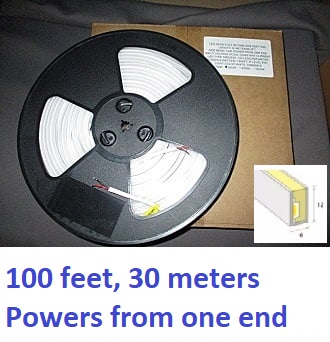 Neon-Flex 0612, 24VDC, 6 watts/meter, 60LM/W, Dimmable, Cuts 50mm, Side Bend-30Mt/100Ft